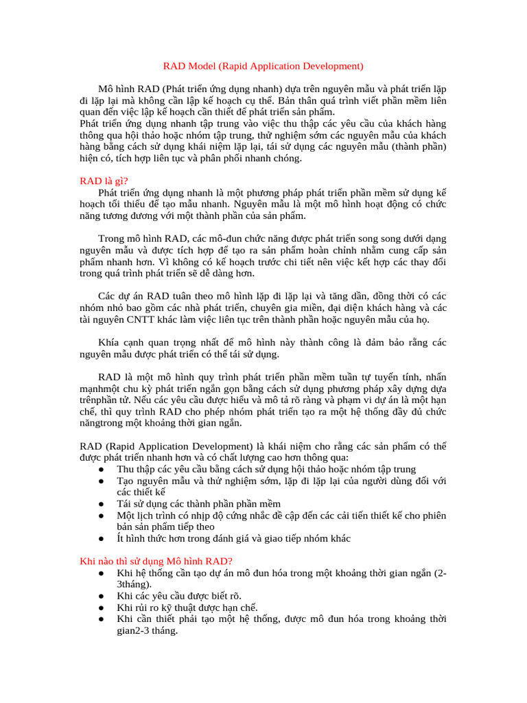 RAD Model | PDF