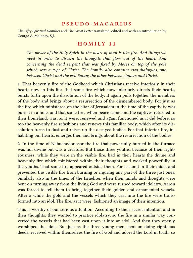 Macarius Homily 11 | PDF | Serpents In The Bible | Idolatry