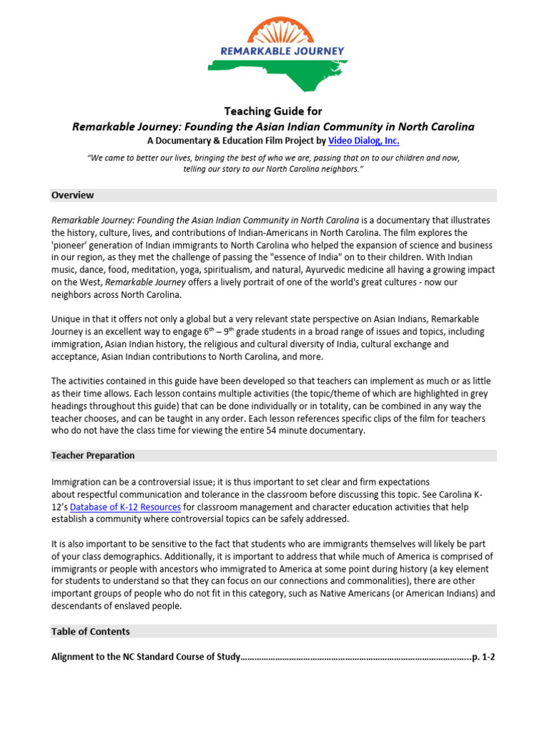 Remarkable Journey Teaching Guide PDF Immigration Taxes