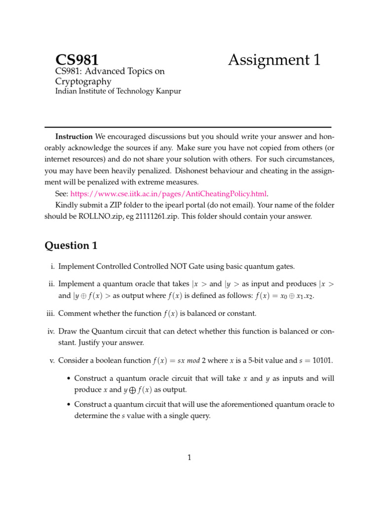 CS981 Assignment | PDF