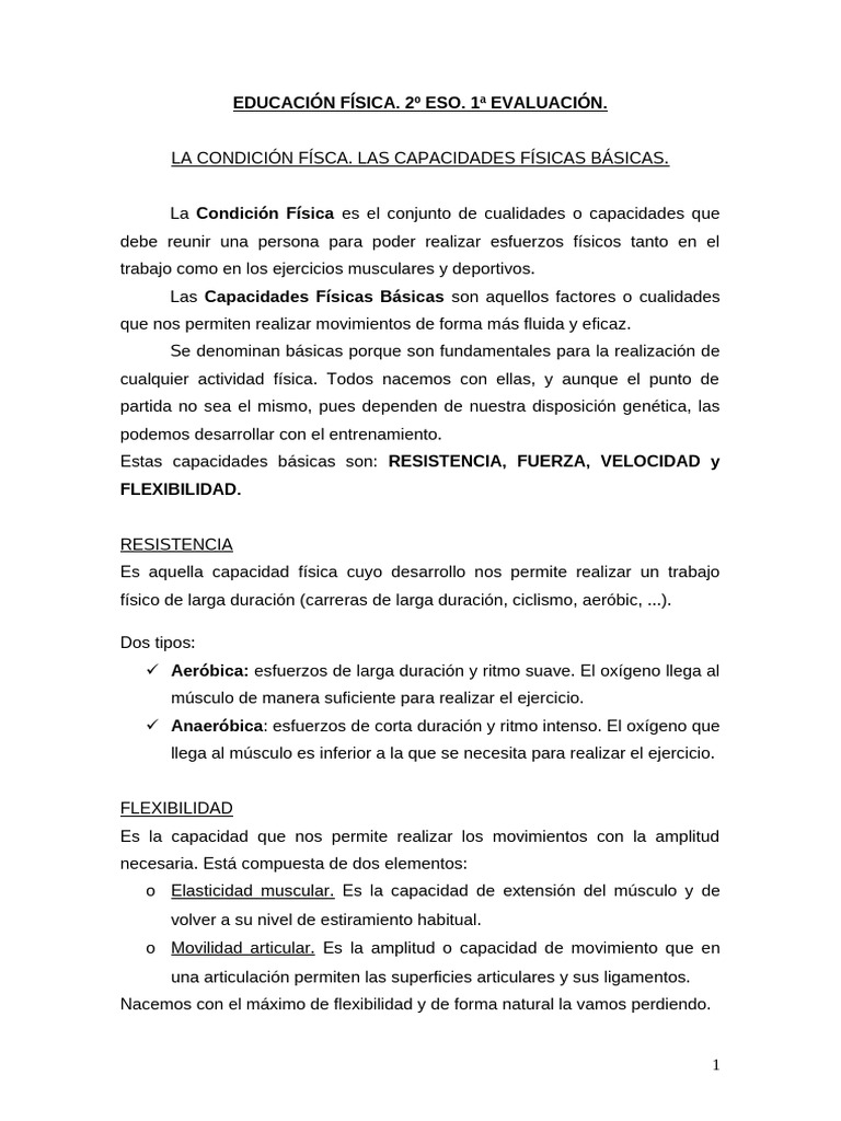 Condición Física | PDF | Flexibilidad (anatomía)