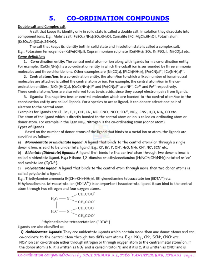 Coordination Compounds Overview | PDF | Coordination Complex | Ligand