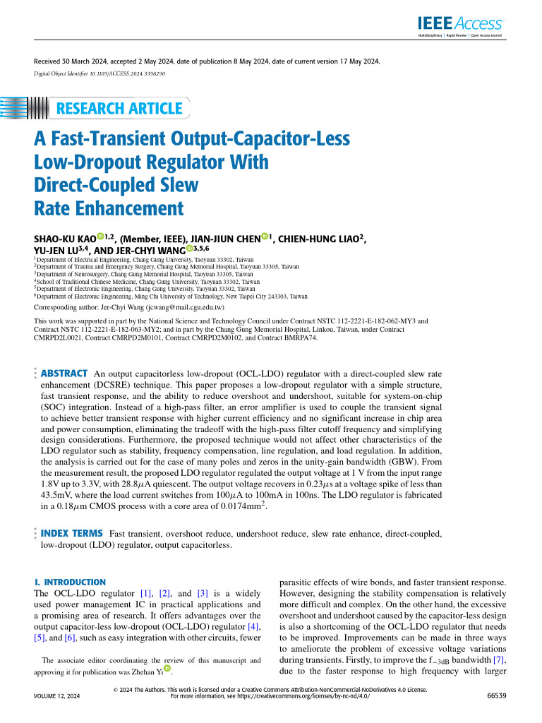A Fast Transient Output Capacitor Less Low Dropout Regulator With | PDF ...