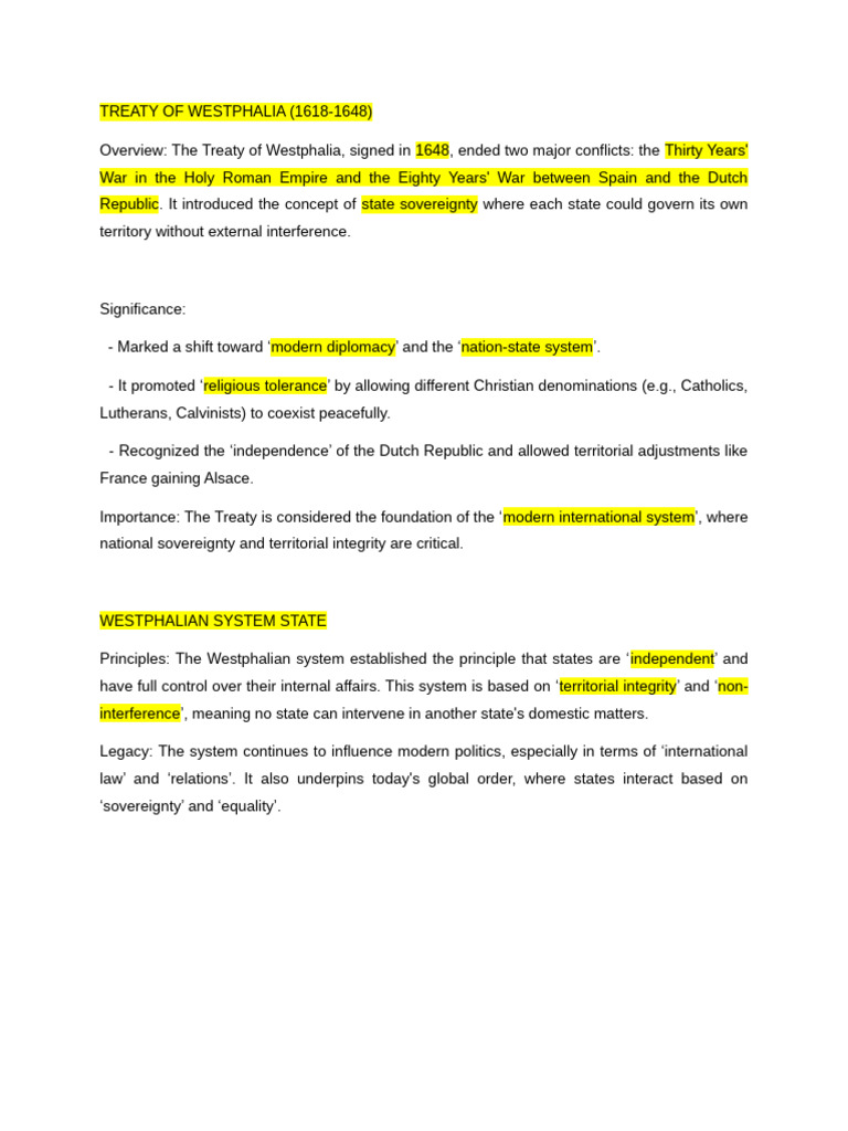 Treaty of Westphalia: Sovereignty & Diplomacy | PDF | Travel | History