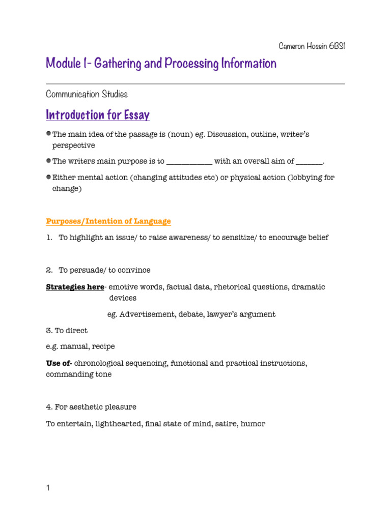 Module 1 Com Studies PDF | PDF | Argument | Deductive Reasoning