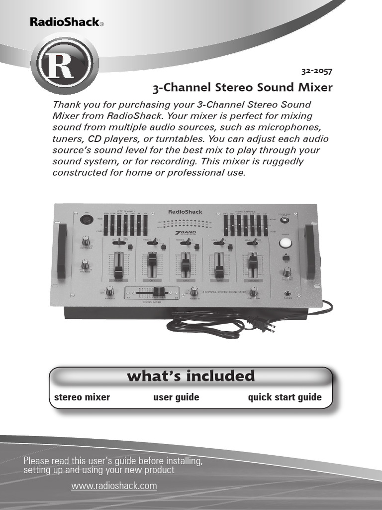 3-Channel Stereo Mixer User Guide | PDF | Equalization (Audio) | Microphone