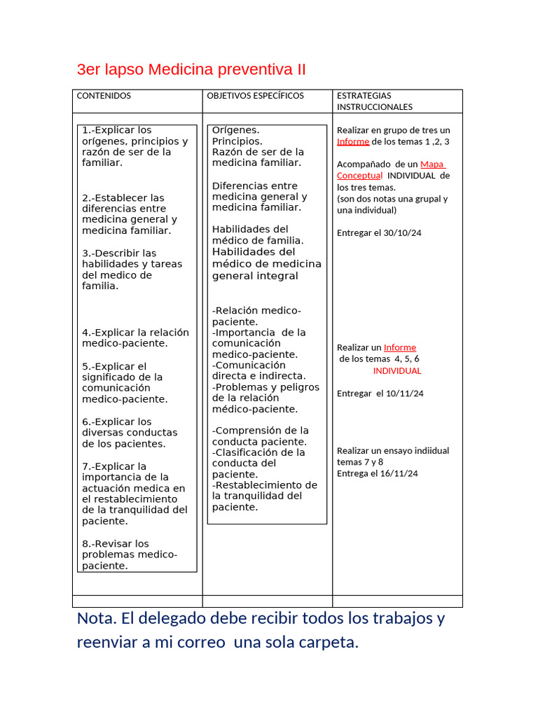 3er Lapso Medicina Preventiva II 2024 | PDF | Relaciones personales ...