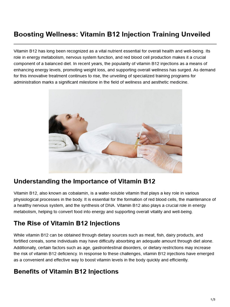 how to document a b12 injection Self-Administering Vitamin Injections | PDF | (Medicine) How to draw up B12