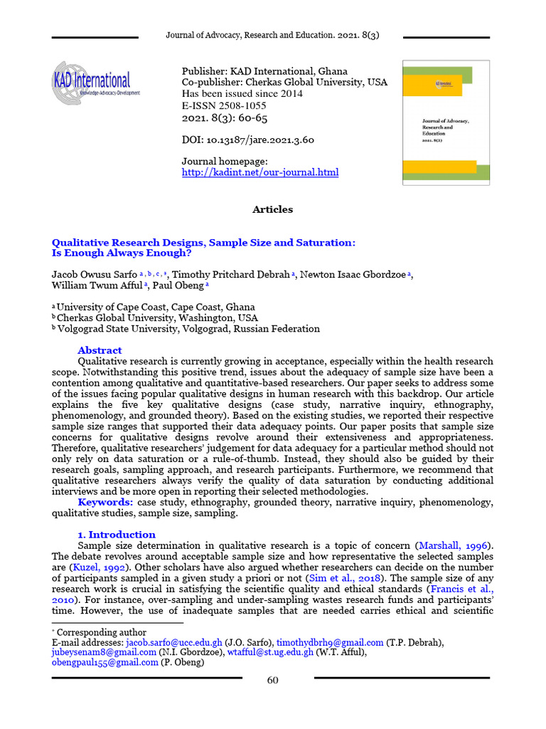 Qualitative Research Sample Size Insights | PDF | Qualitative Research ...