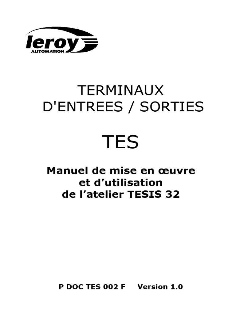Manuel d'utilisation des terminaux TES | PDF | Convertisseur numérique ...
