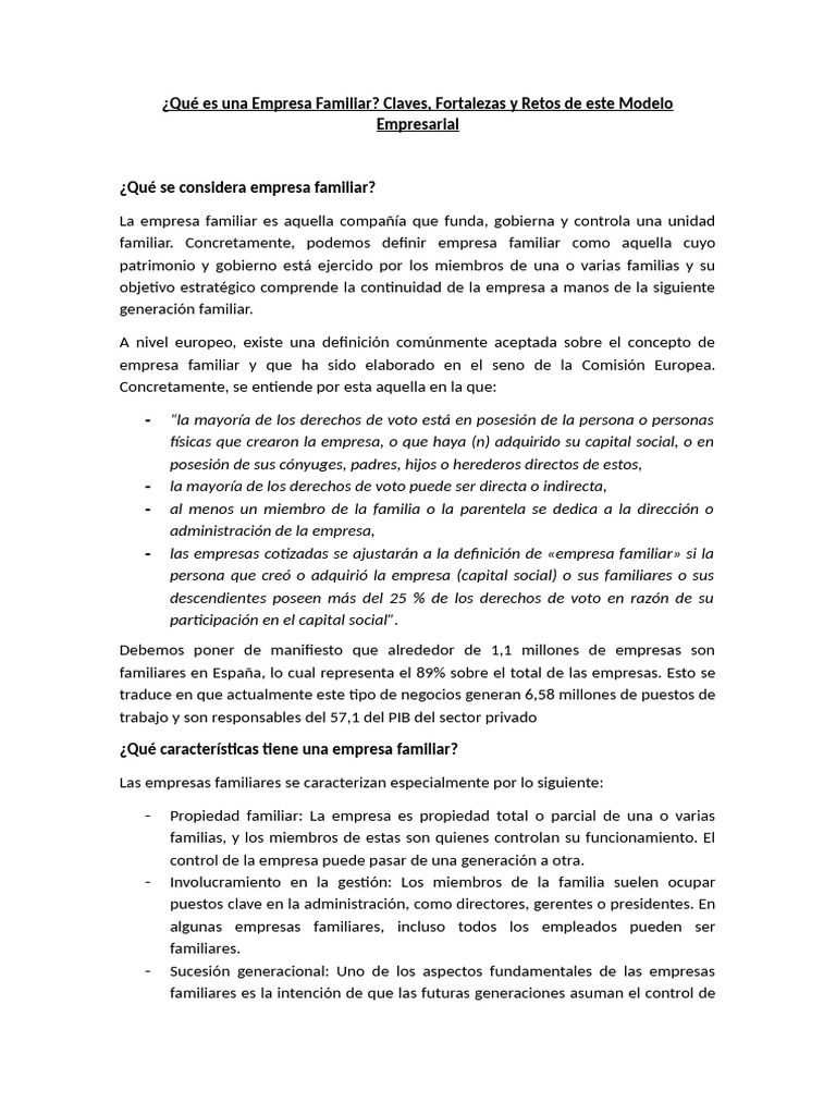Empresa Familiar: Claves y Desafíos | PDF | Business | Toma de decisiones