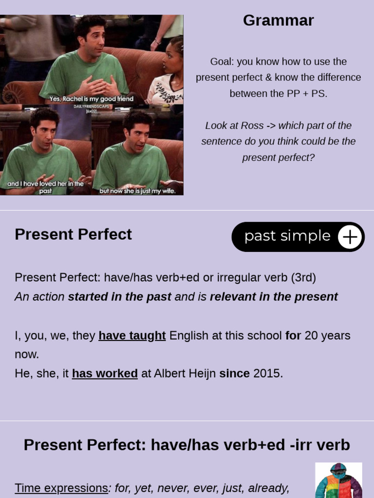 Present Perfect vs. Past Simple Guide | PDF | Language Mechanics ...
