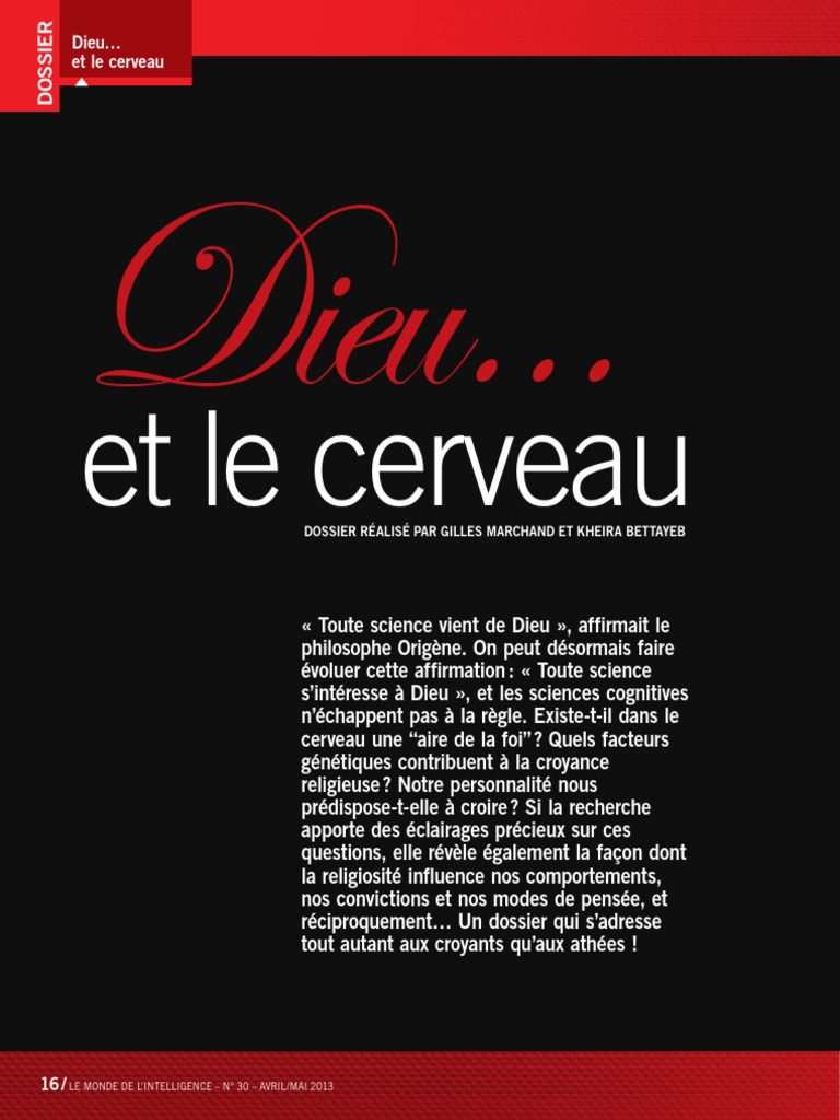 Cerveau et croyance : lien scientifique | PDF | Dieu | Athéisme