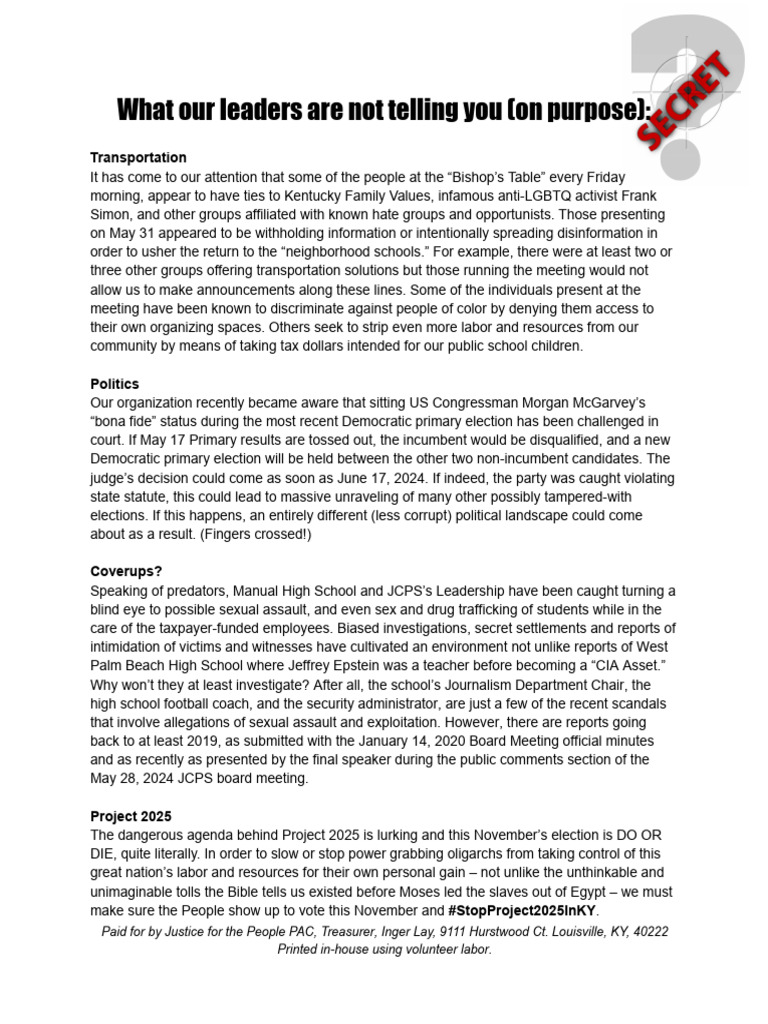 Y1 What They're Not Telling You (On Purpose) PDF Justice Crime