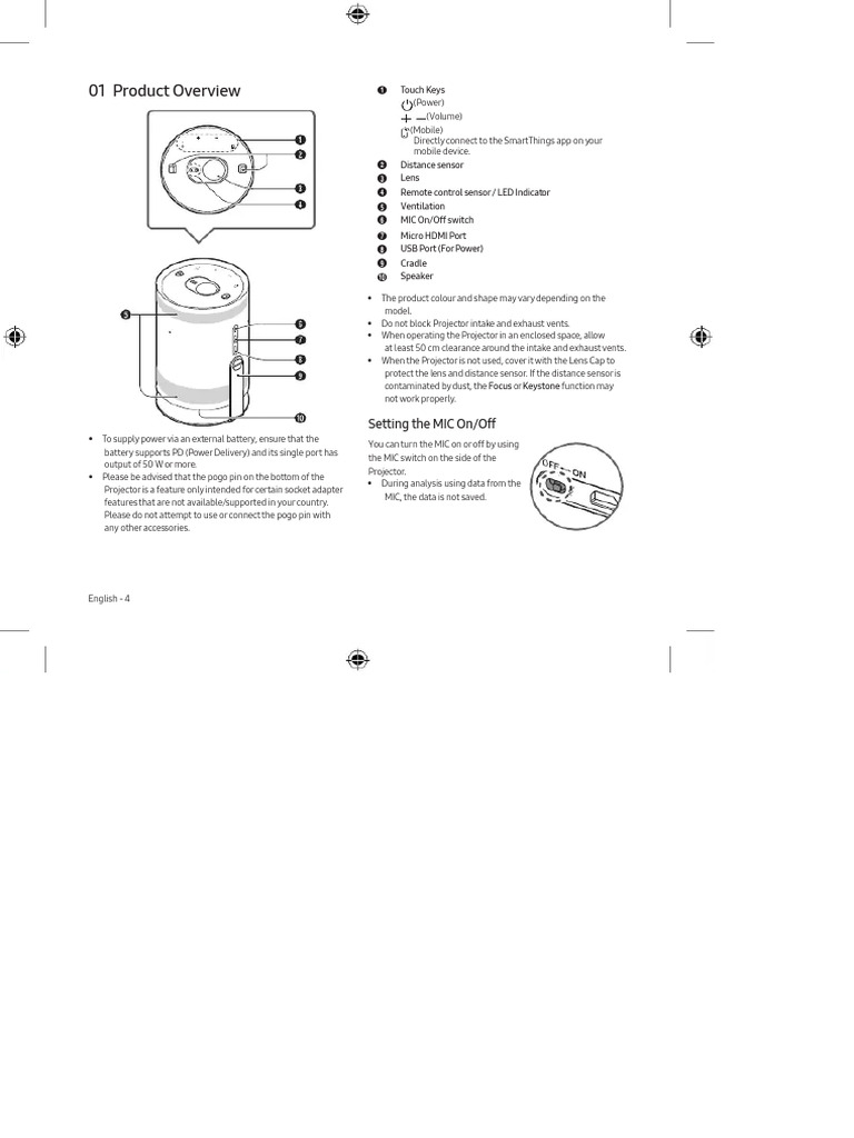 Samsung Freestyle Projector Manual | PDF | Microphone | Equipment