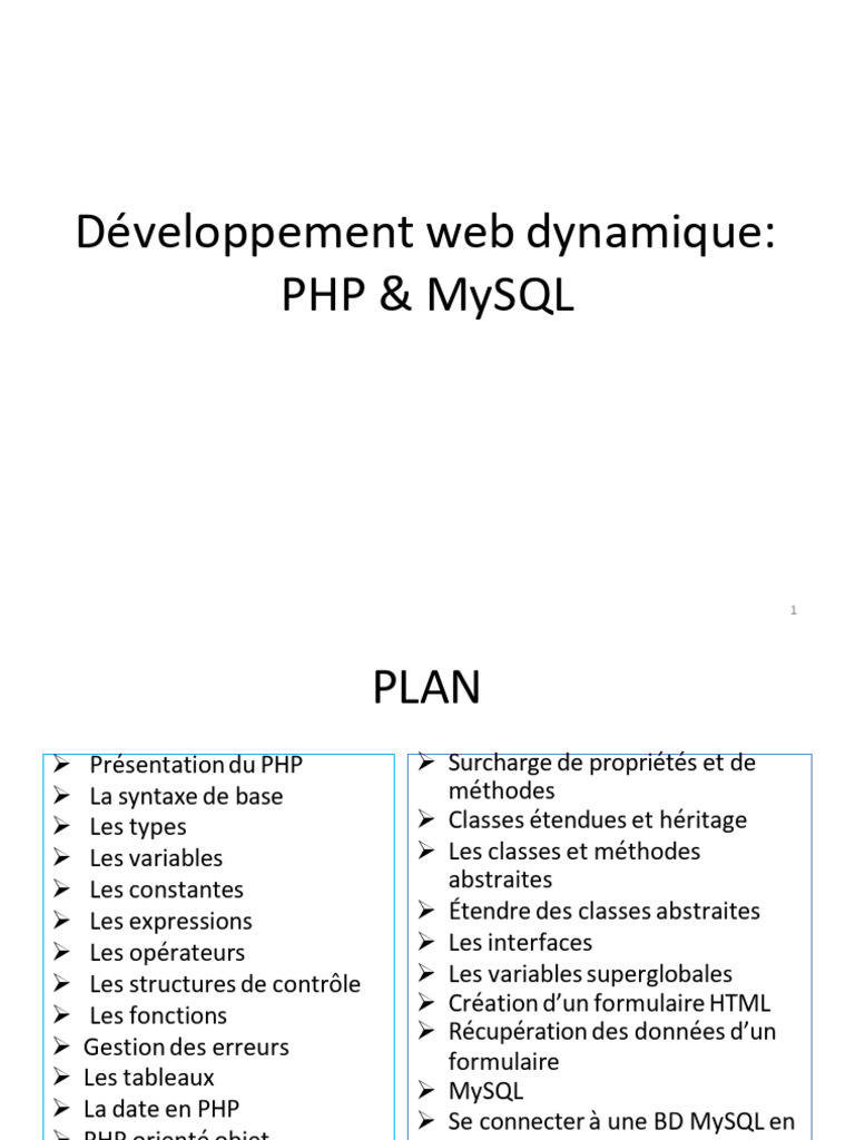 Guide complet sur PHP et MySQL | PDF | PHP | Structure de contrôle
