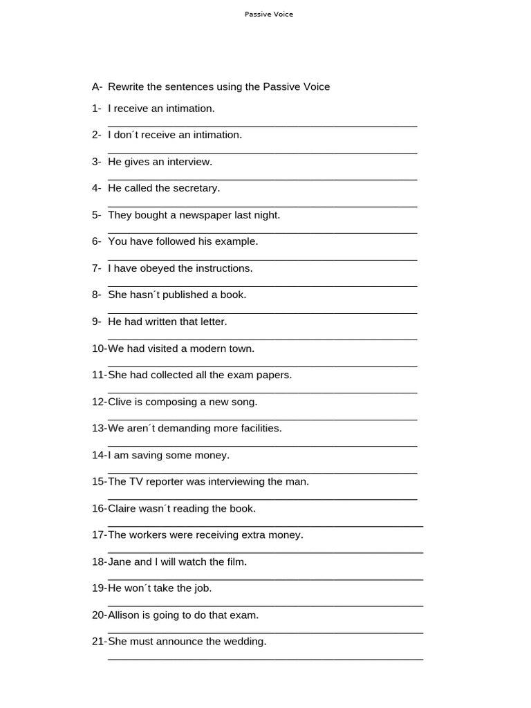 Passive Voice Practice for Students | PDF | Language Arts & Discipline