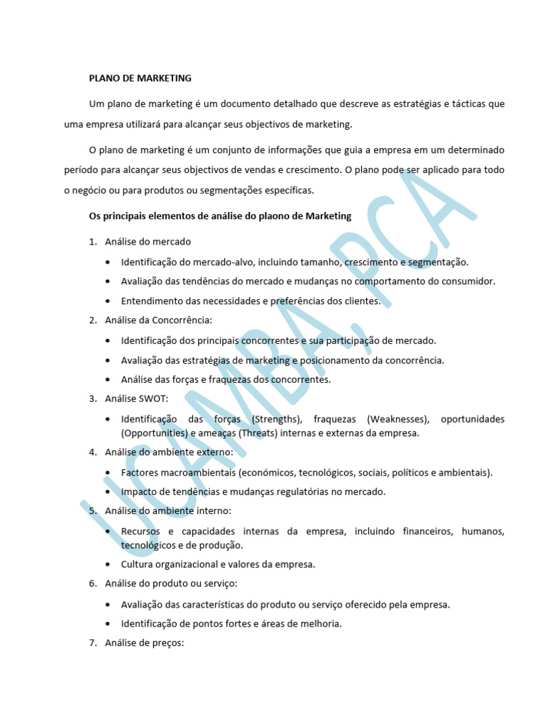 Plano de Marketing-24 | PDF | Marketing | Segmentação de mercado