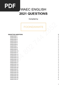 Waec English 2021 Answers