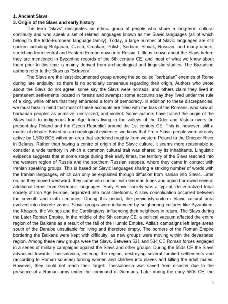Lectures Slavic 1 K | PDF | Slavs