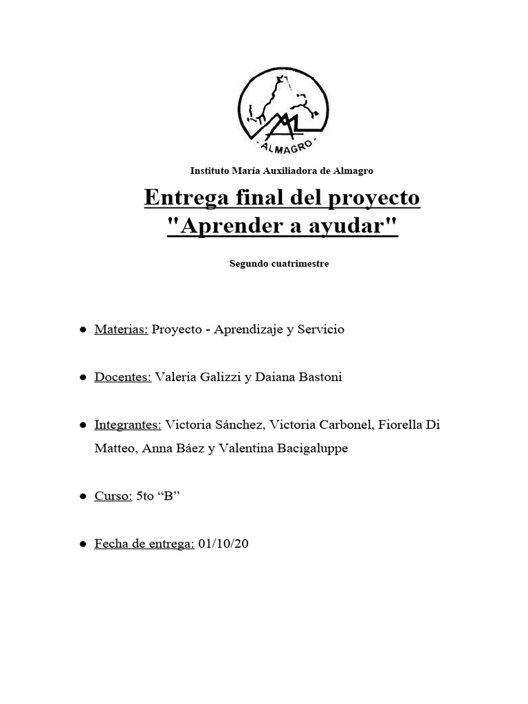 Entrega Final Del Proyecto | PDF | Adolescencia | Drogas