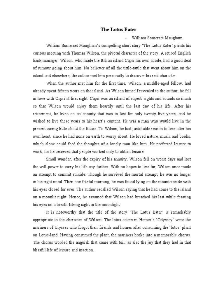 The lotus eater maugham