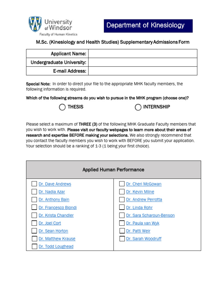 MHK Graduate Admission Form Guide | PDF | Inquiry | Science