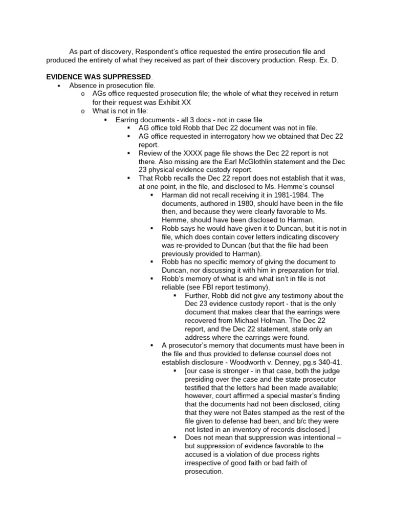 Evidence Suppression in Prosecution File | PDF | Discovery (Law ...