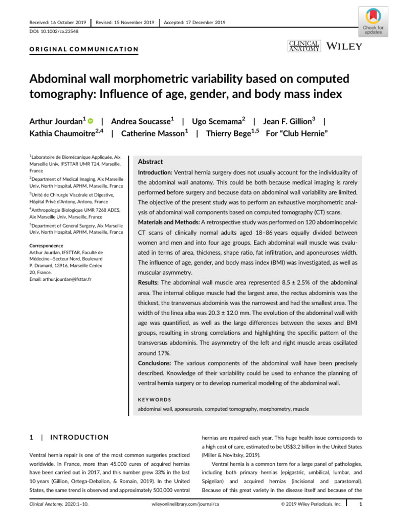 Abdominal Wall Morphometry by CT Scan | PDF | Abdomen | Ct Scan