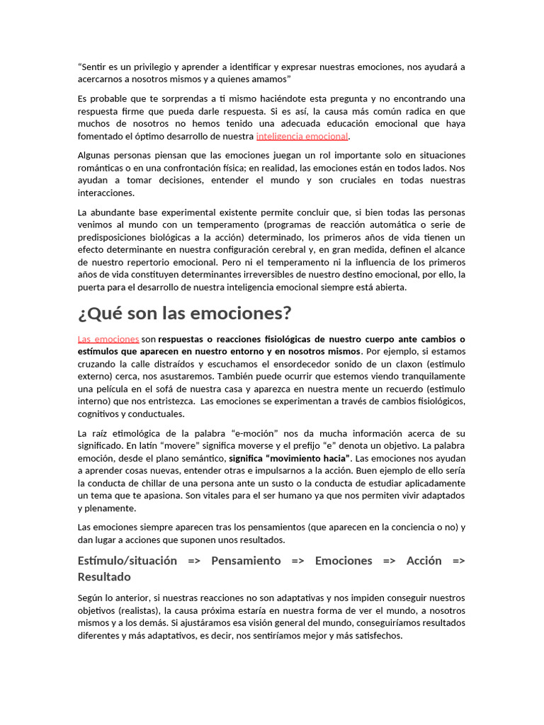 EMOCIONES | PDF | Las emociones | Inteligencia emocional