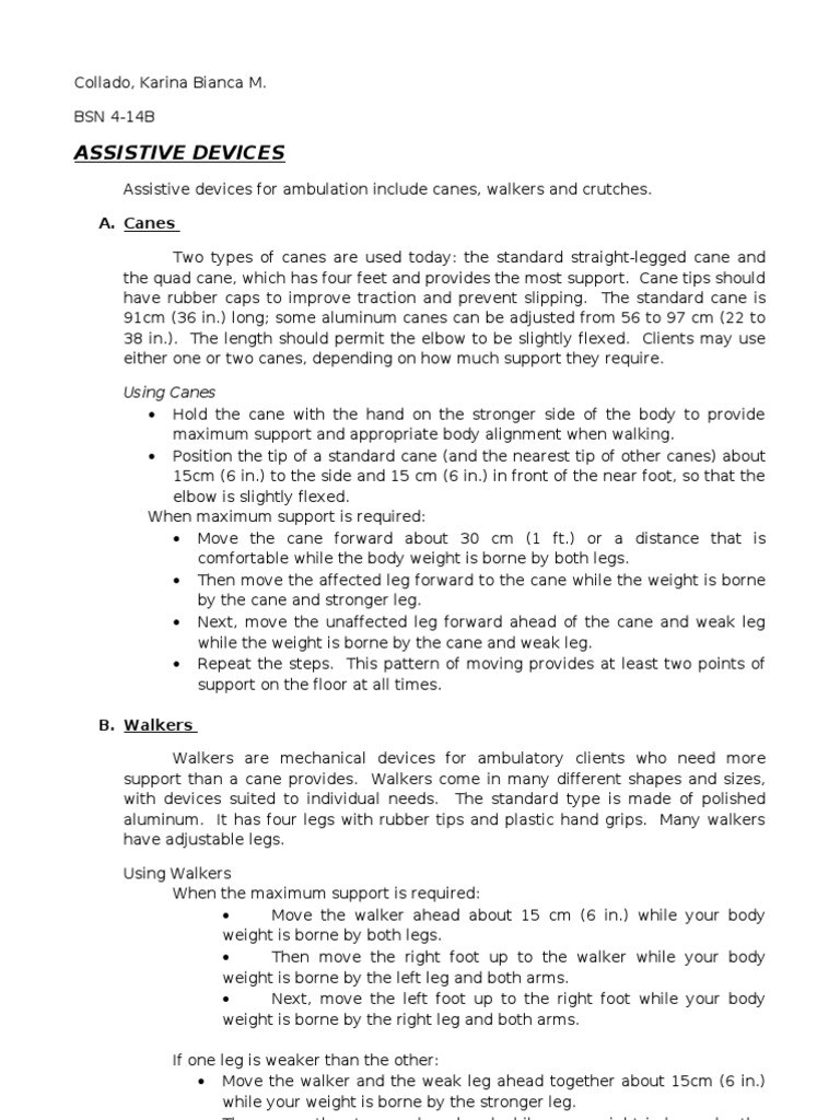 Assistive Devices | PDF | Walking | Sports