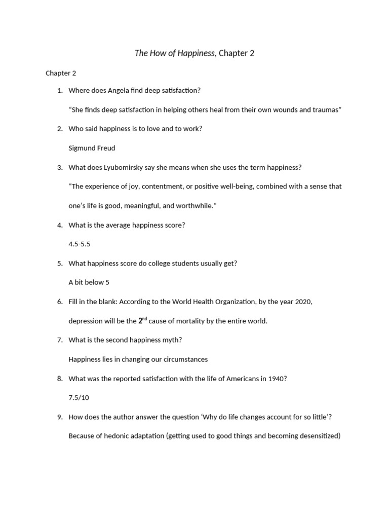 Lesson 5 - Reading Questions | PDF | Self-Improvement