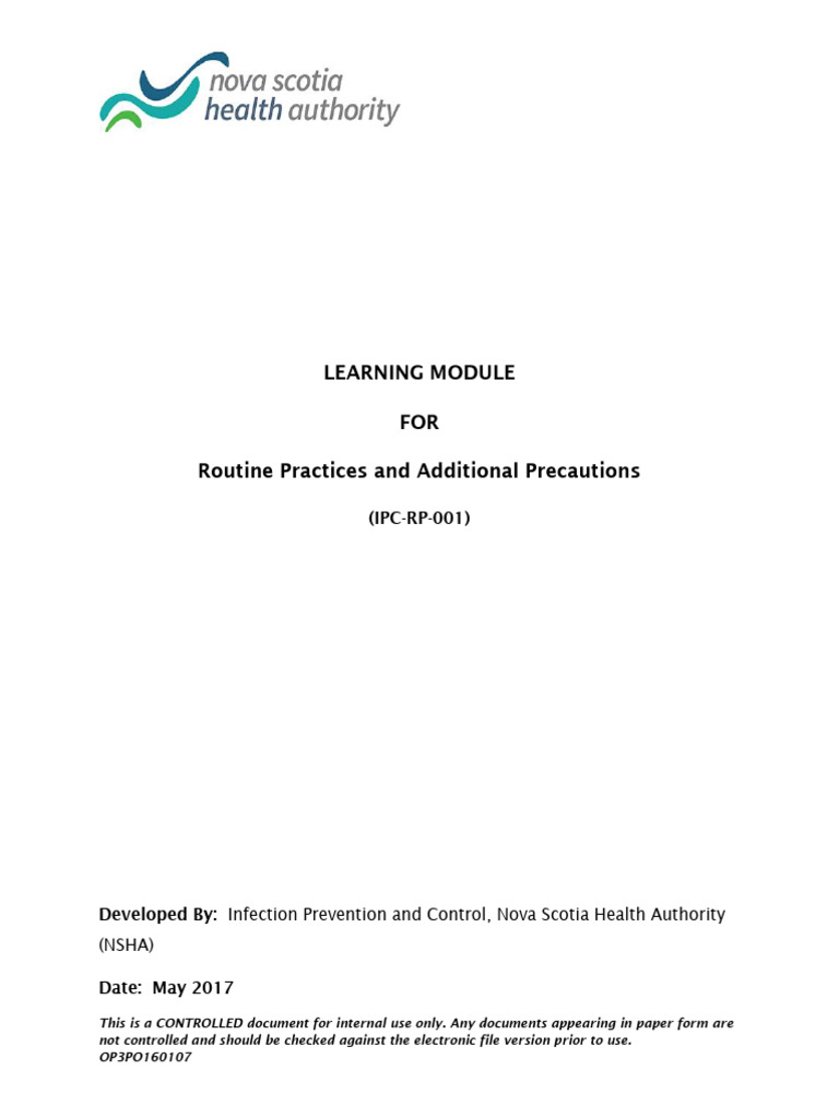 Learning Module Routine Practices and Additional Precautions | PDF ...