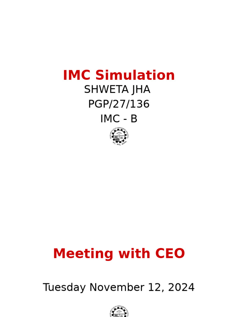 Shweta Jha Simulation IMC | PDF | Brand | Market (Economics)