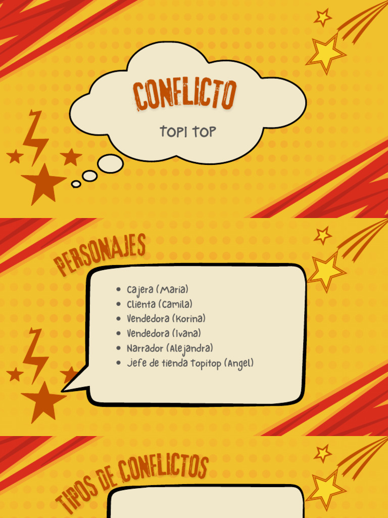 Guion de conflicto en tienda Topitop | PDF