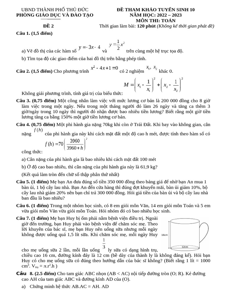 ĐỀ 2. THỦ ĐỨC | PDF