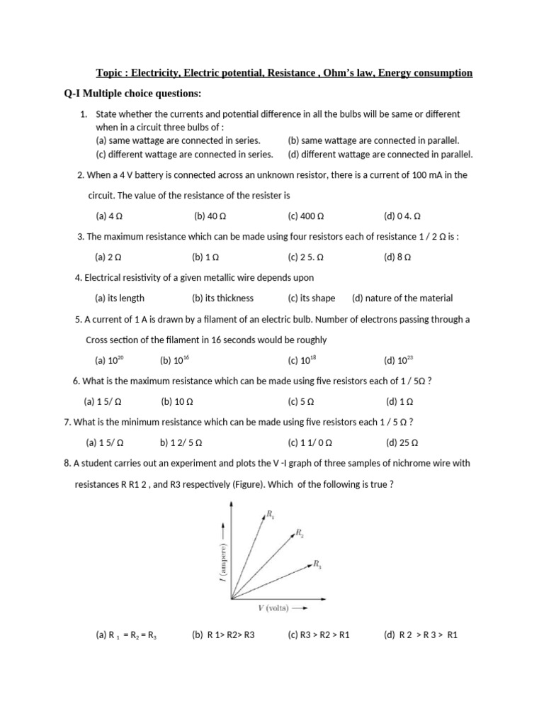 10 Electricity | PDF | Electrical Resistance And Conductance | Series ...