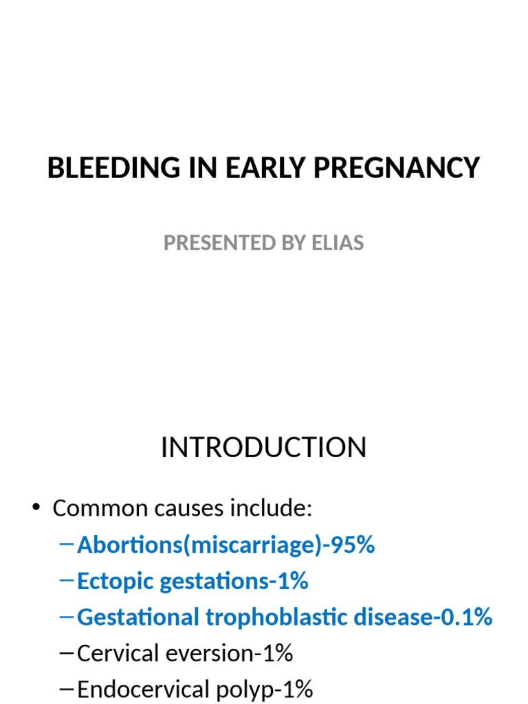 Bleeding in Early Pregnancy | PDF | Miscarriage | Uterus