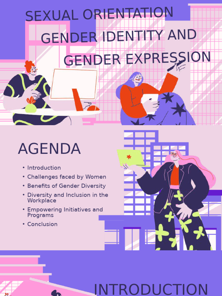 Vibrant Bold Illustrative Gender Diversity And Inclusivity Presentation