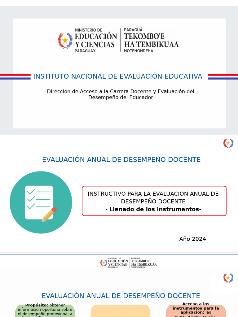 Instructivo Evaluación Docente 2024 | PDF | Evaluación | Maestros