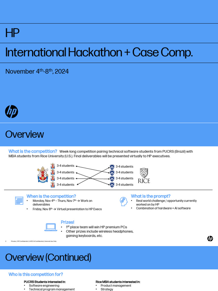 HP Hackathon + Case Competition - University Presentation | PDF ...