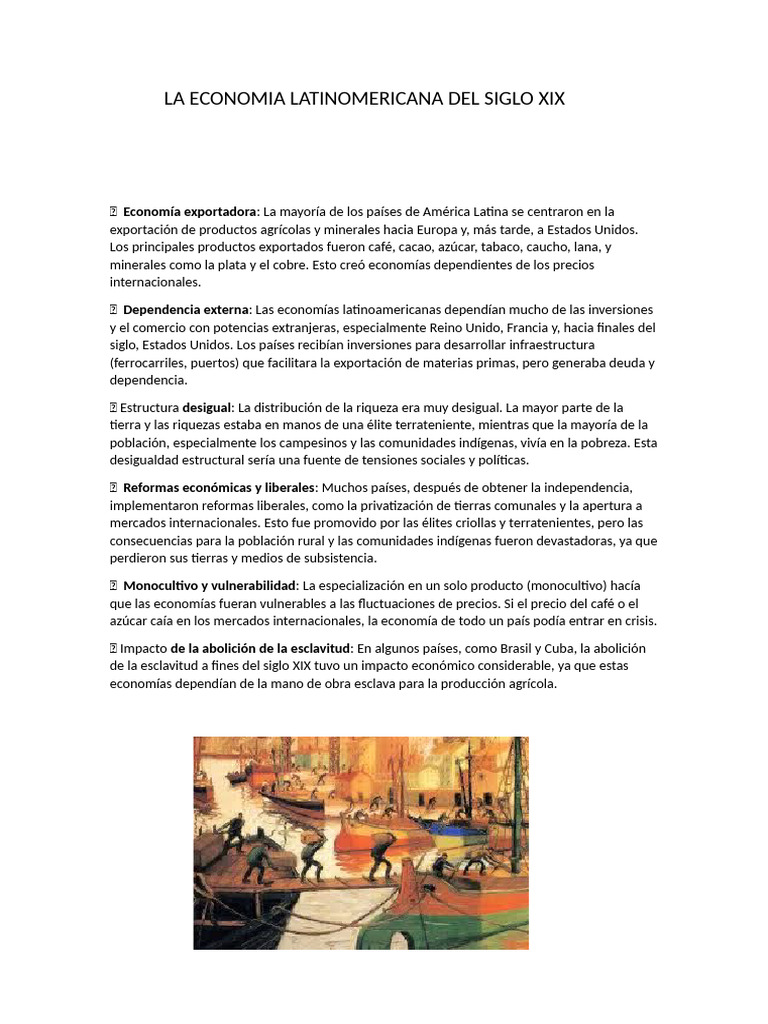 Economía Latinoamericana en el Siglo XIX | PDF