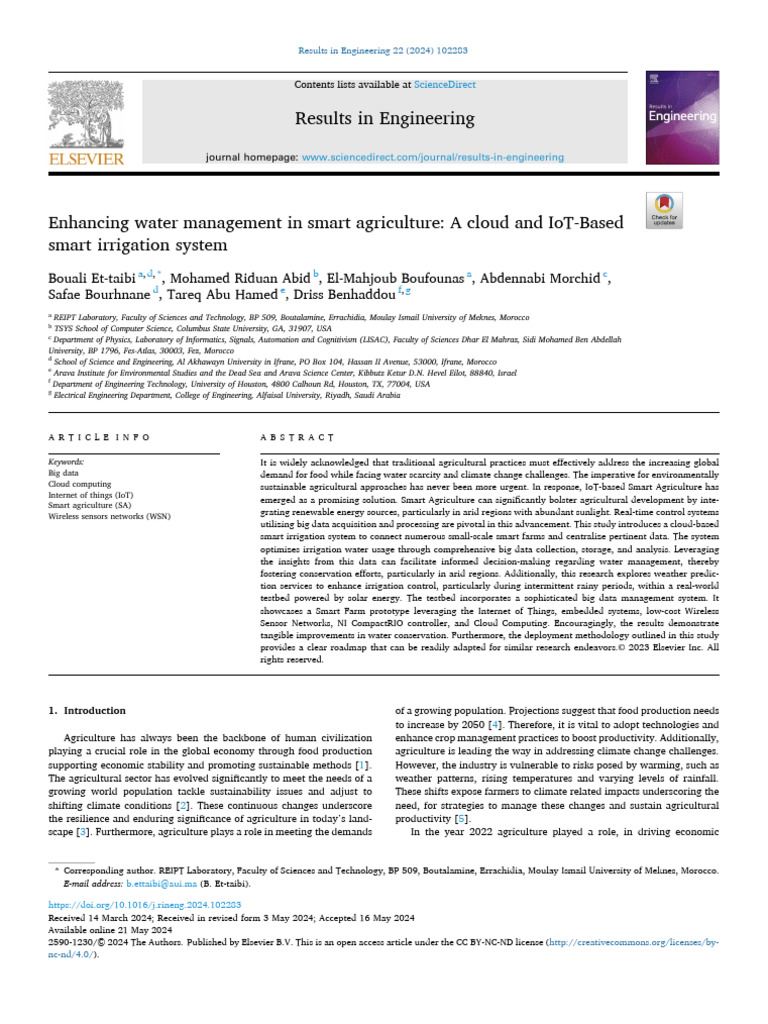 Smart Irrigation System for Water Management | PDF | Internet Of Things ...