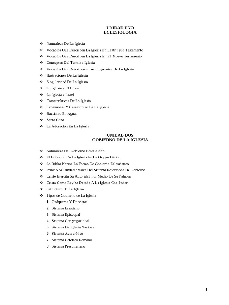 Eclesiología y Gobierno de la Iglesia | PDF | Iglesia cristiana ...