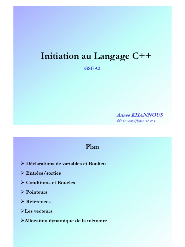 Introduction au Langage C++ | PDF | C ++ | Structure de contrôle