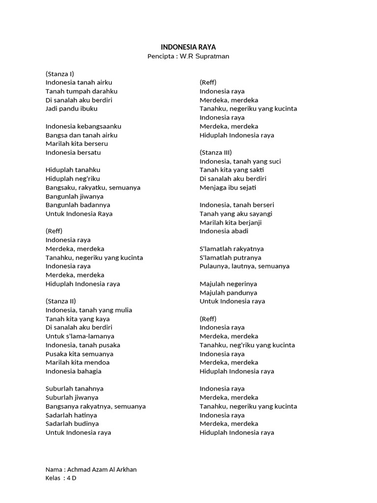 Indonesia Raya | PDF