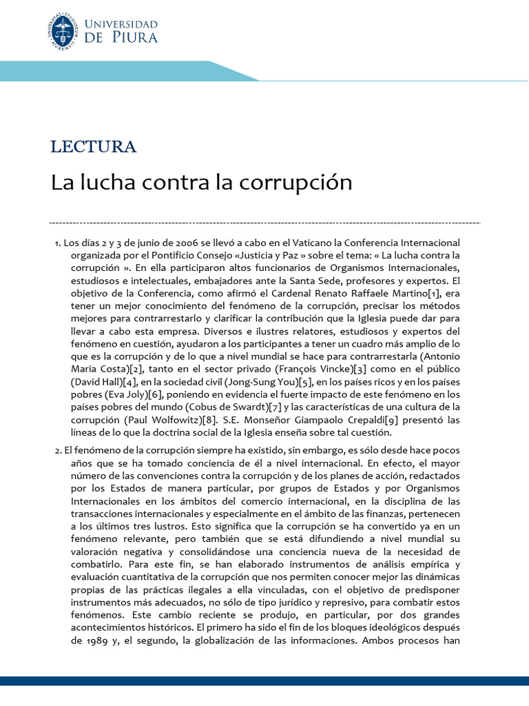 Lucha contra la corrupción en la Iglesia | PDF | Corrupción política ...