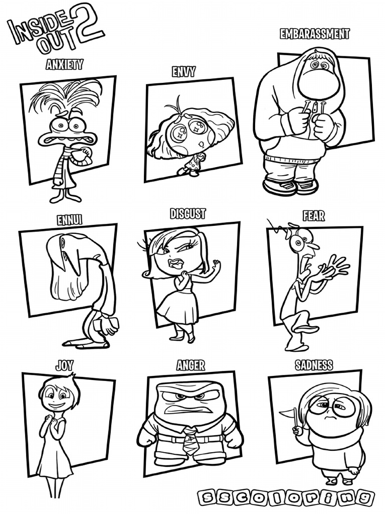 Inside out 2 coloring pages 3 scaled pdf
