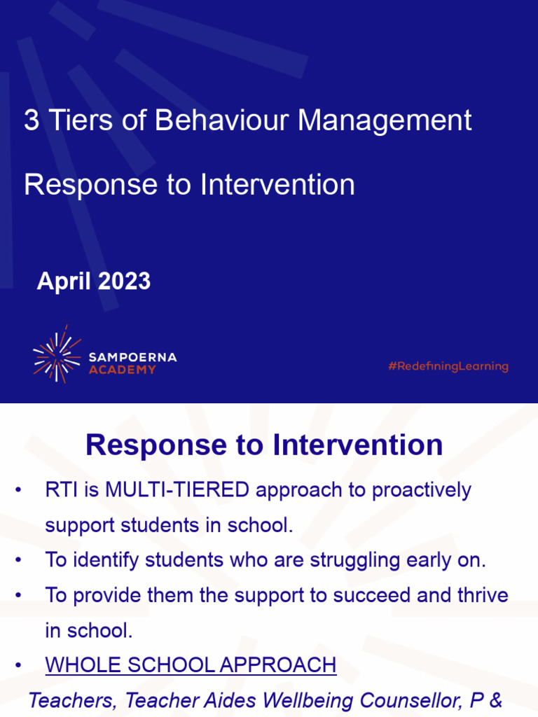 3 Tiers of Behavior Management Guide | PDF | Behavior Modification ...