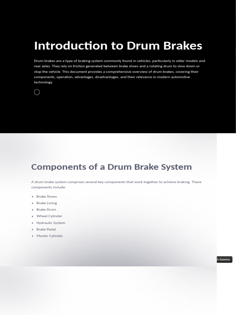Drum Brakes: Components and Insights | PDF | Brake | Vehicle Parts